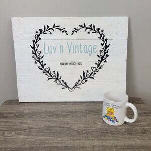 Vintage American‎ Greetings Designer Collection Coffee Mug Tea Mug Bear Hearts